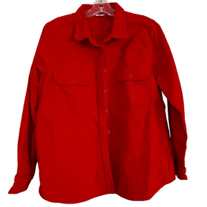 Unisex Vintage Woolrich Red Button Down Shirt with Front Button Pockets XL
